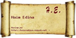 Haim Edina névjegykártya